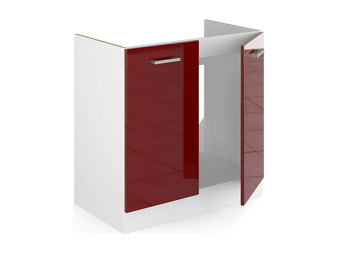 Spülenunterschrank rot hochglanz 80x60x81.6 r-line