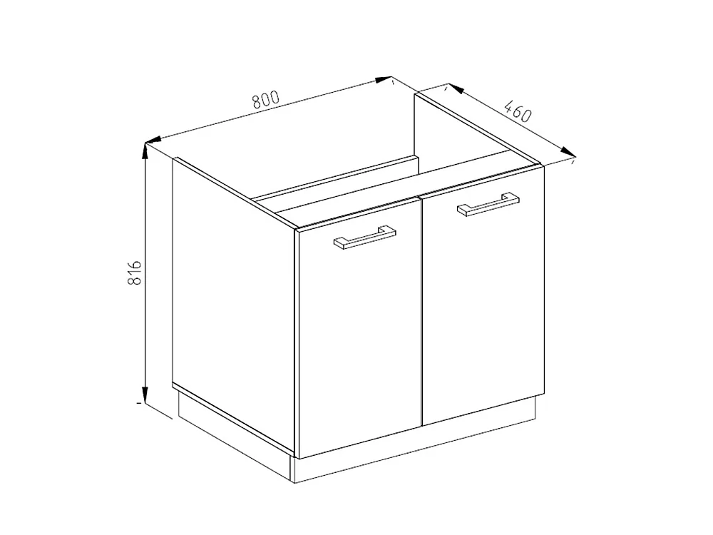 Meuble bas sous-évier rouge brillant 80x60x81.6 r-line