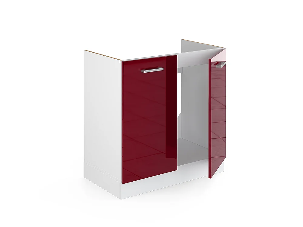 Meuble bas sous-évier rouge brillant 80x60x81.6 r-line