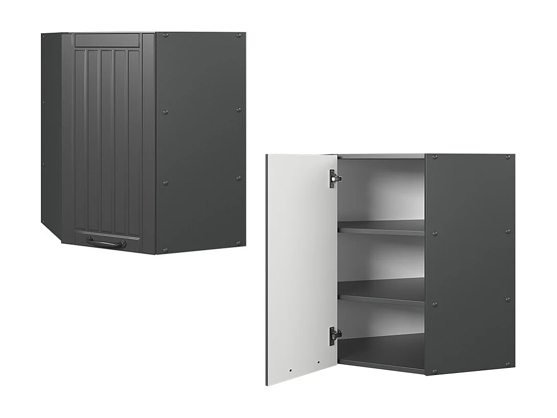 Armario colgante de esquina gris oscuro 57x34.1x72 fame-line