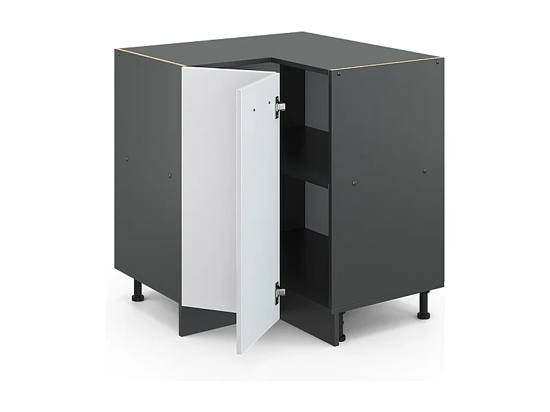 Armario de esquina blanco alto brillo 75.6x60x81.6 r-line