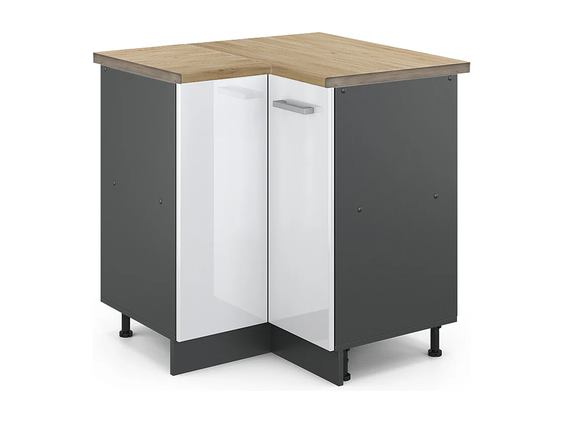 Mobile ad angolo cucina bianco lucido 75.6x60x81.6 r-line