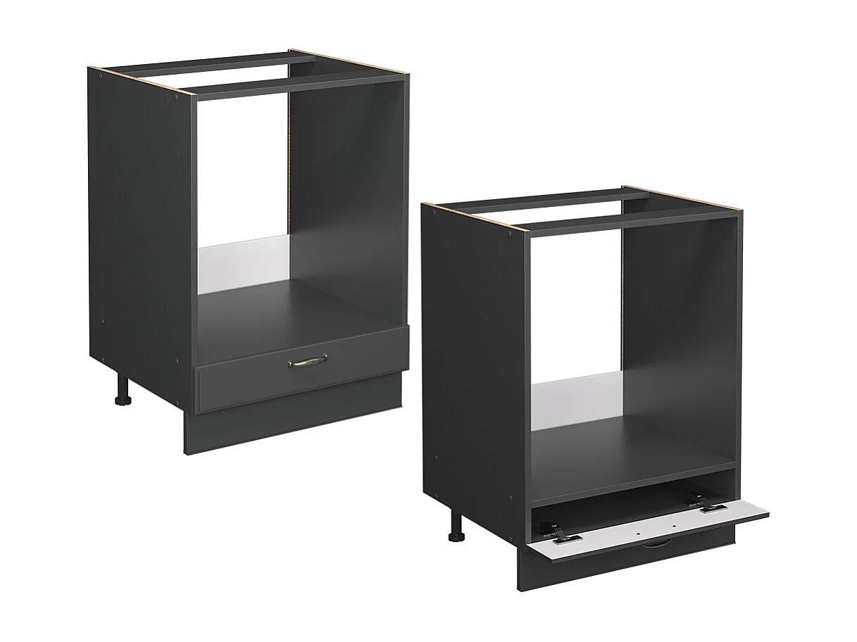 Meuble pour four anthrazit-gold landhaus 60x60x82 fame-line