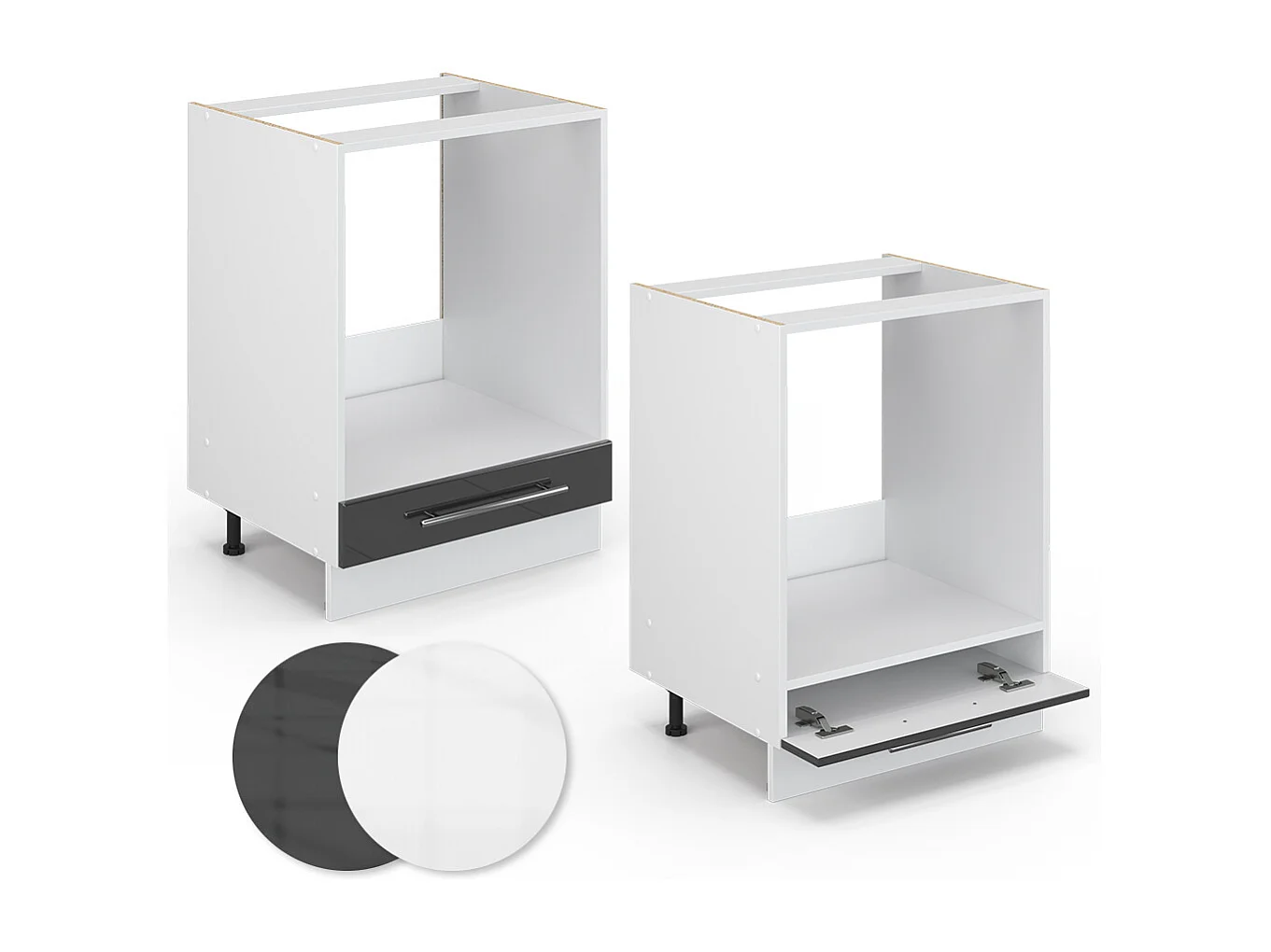 Mobile per forno da incasso antracite lucido 60x60x82 fame-line