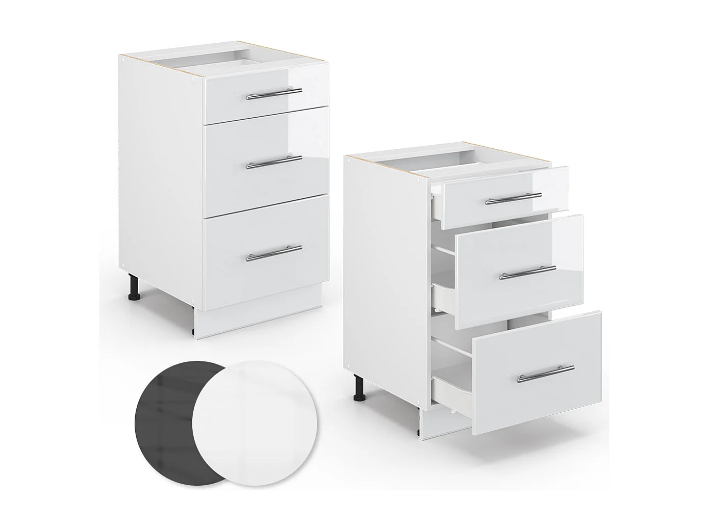 Meuble cuisine blanc haute brillance 50x51.6x82 fame-line