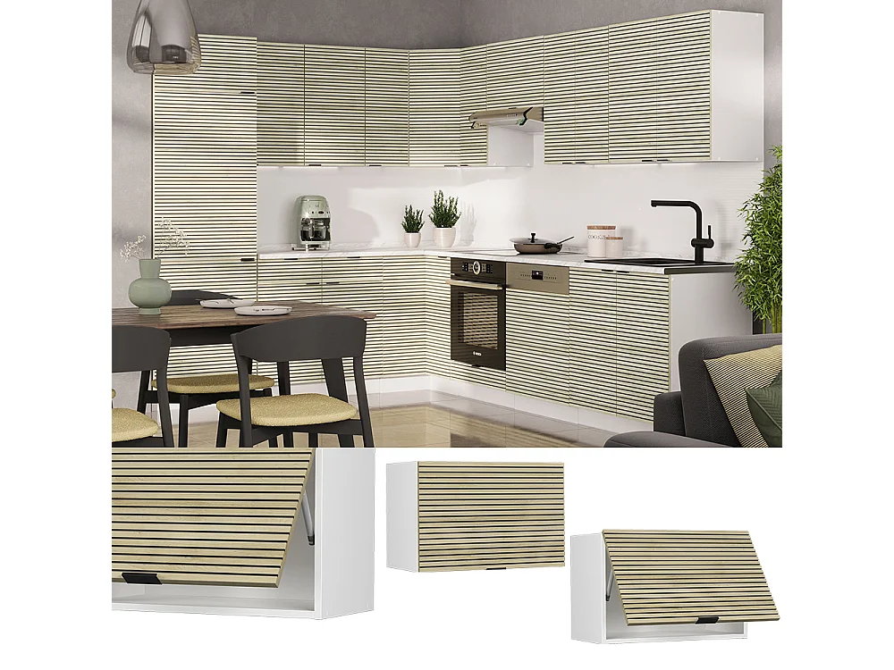 Elément haut de cuisine panneau en chêne 60x34.1x40 fame-line