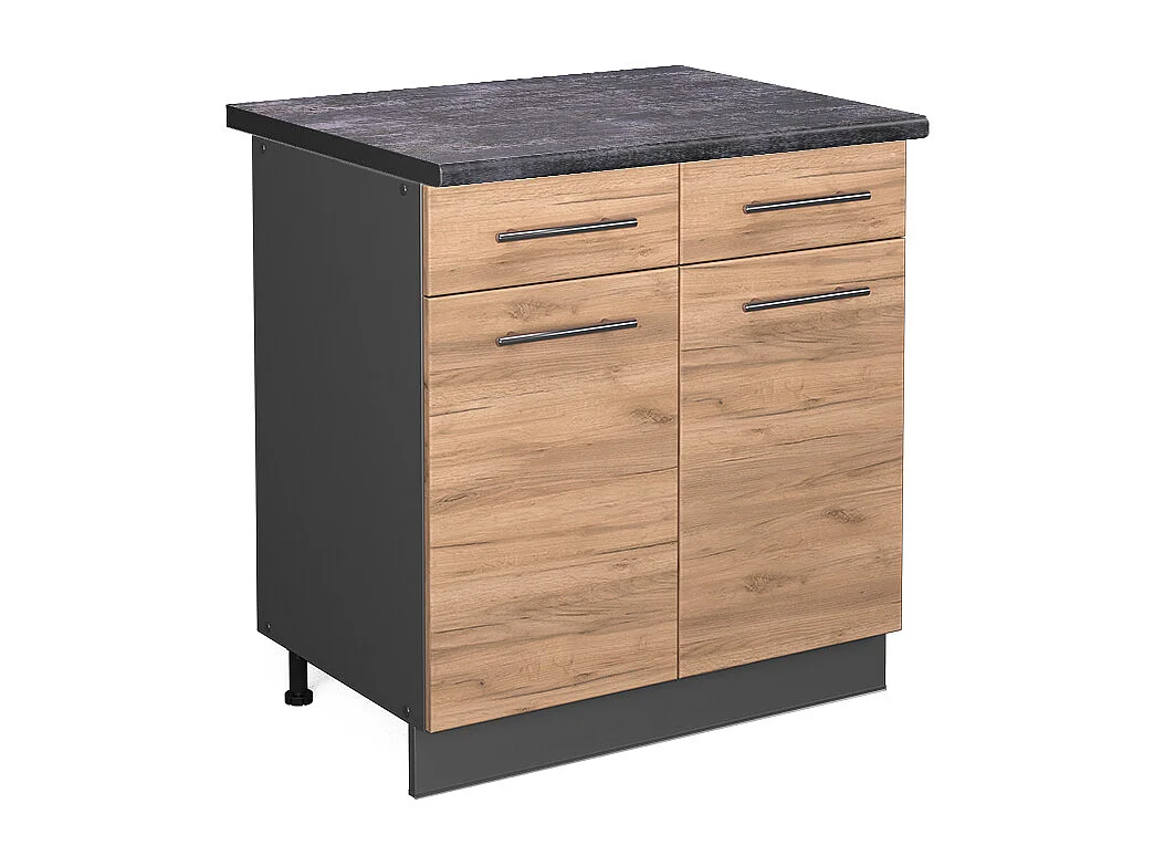 Meuble cuisine chêne de force doré 80x60x82 fame-line