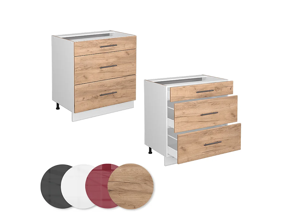 Meuble cuisine chêne de force doré 80x51.6x82 fame-line