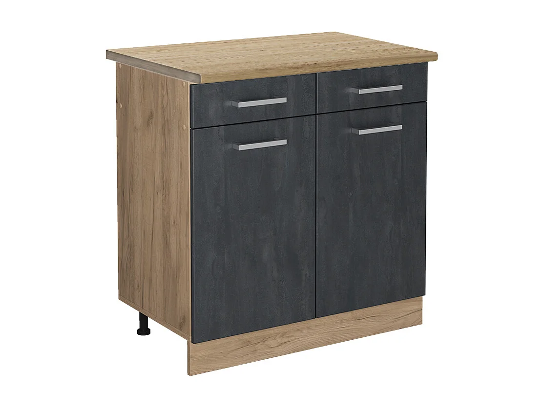 Mobiletto base per cucina calcestruzzo nero 80x60x81.6 r-line