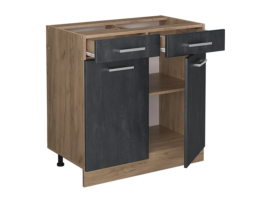 Mobiletto base per cucina calcestruzzo nero 80x60x81.6 r-line