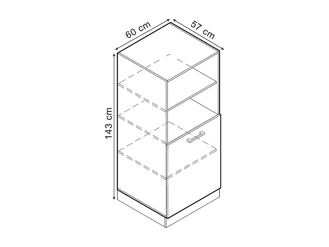 Armario para horno empotrado roble artesanal 60x57x143 r-line