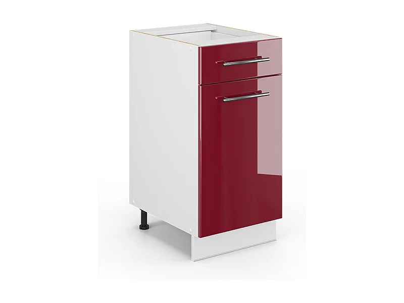 Meuble cuisine rouge bordeaux haute brillance 40x51.6x82 fame-line
