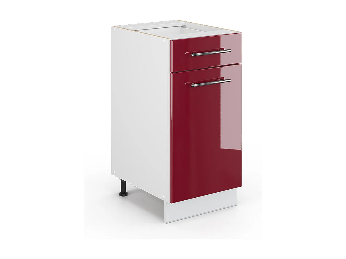 Meuble cuisine rouge bordeaux haute brillance 40x51.6x82 fame-line