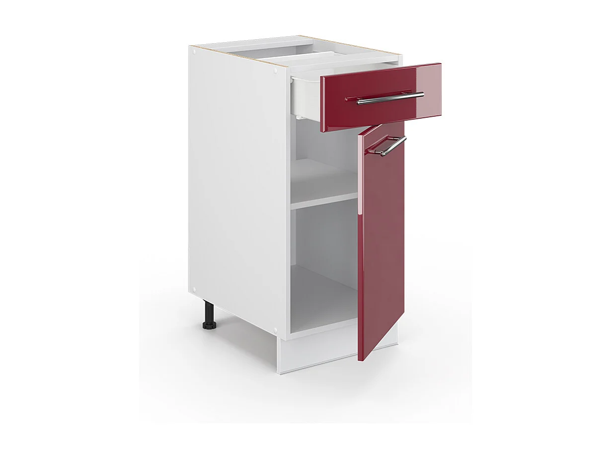 Meuble cuisine rouge bordeaux haute brillance 40x51.6x82 fame-line