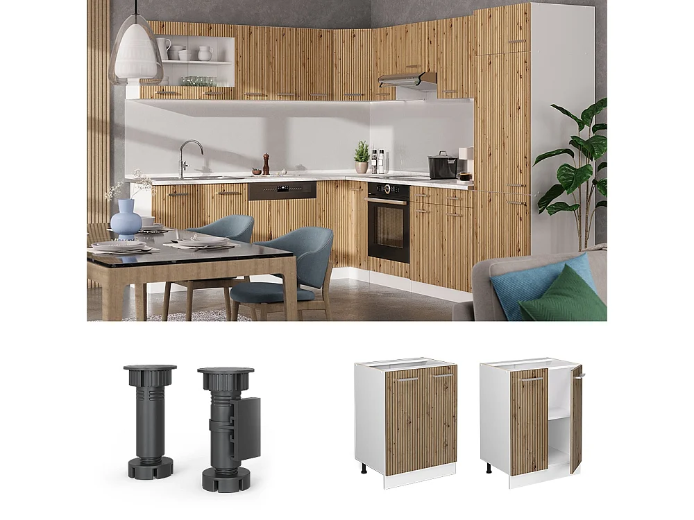 Keukenonderkast artisanaal eiken 60x60x81.6 r-line