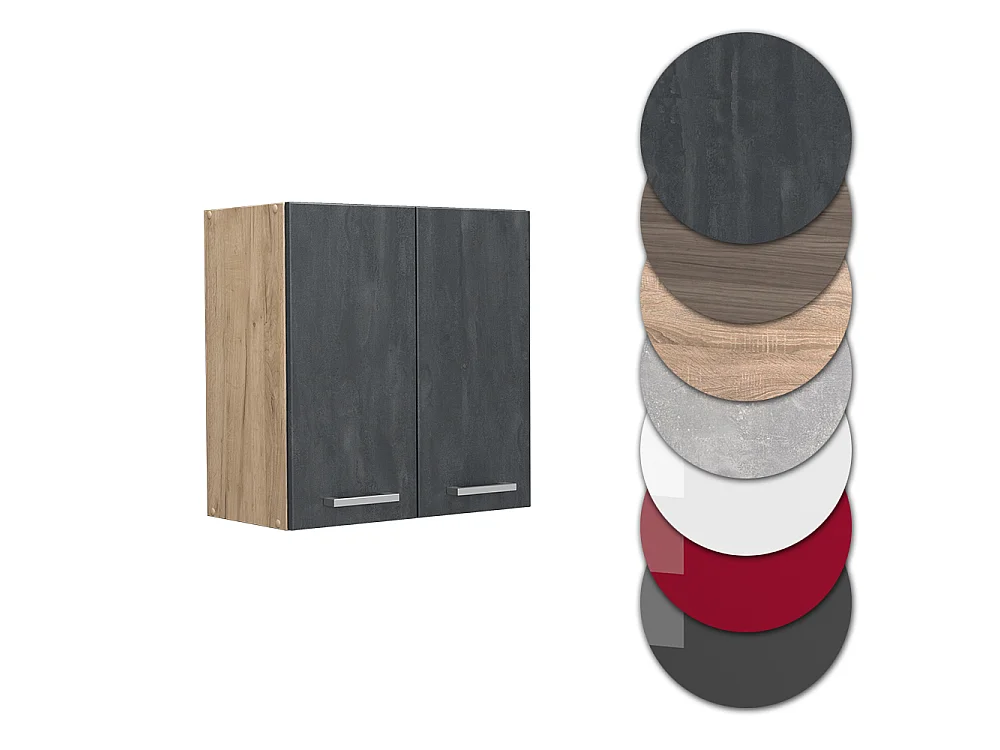 Elément haut de cuisine béton noir 60x31x60 r-line