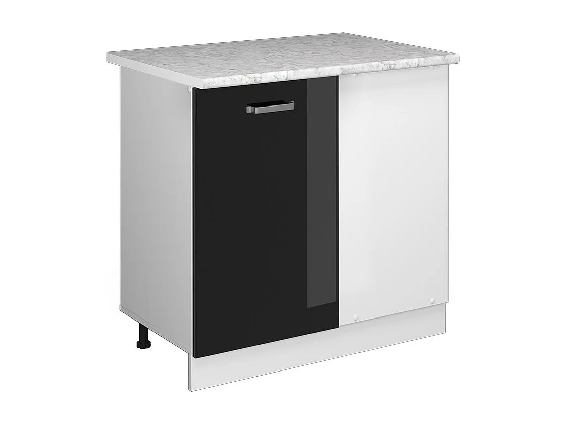 Armario de esquina negro brillo intenso 86x60x81.6 r-line