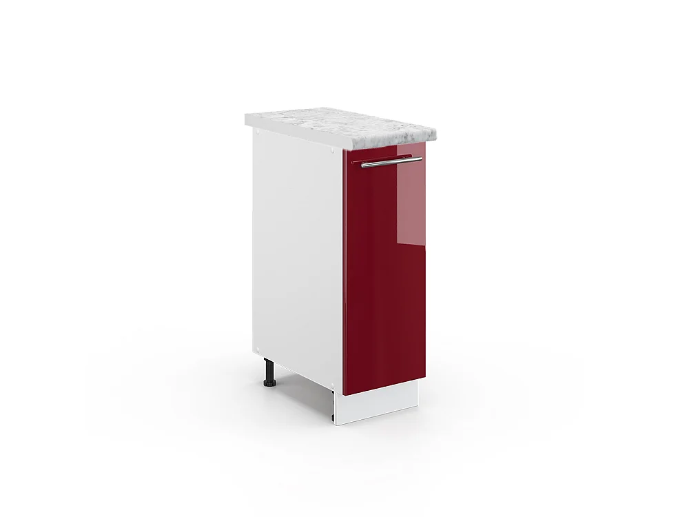 Meuble de cuisine rouge bordeaux haute brillance 30x60x82 fame-line