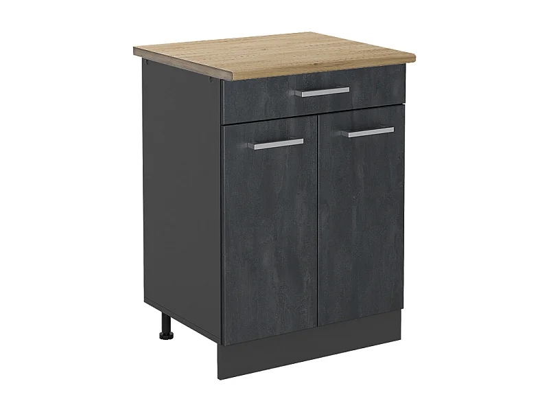 Küchenunterschrank schwarz beton 60x60x81.6 r-line