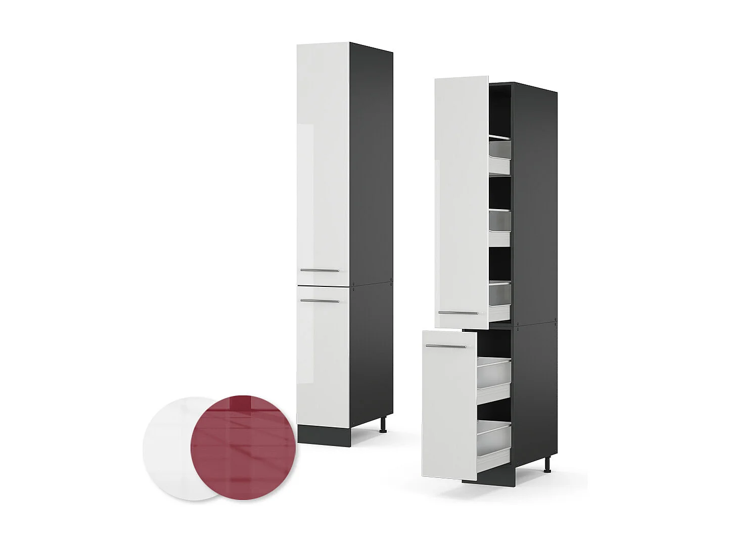 Meuble haute de cuisine blanc haute brillance 30x58x206.8 fame-line