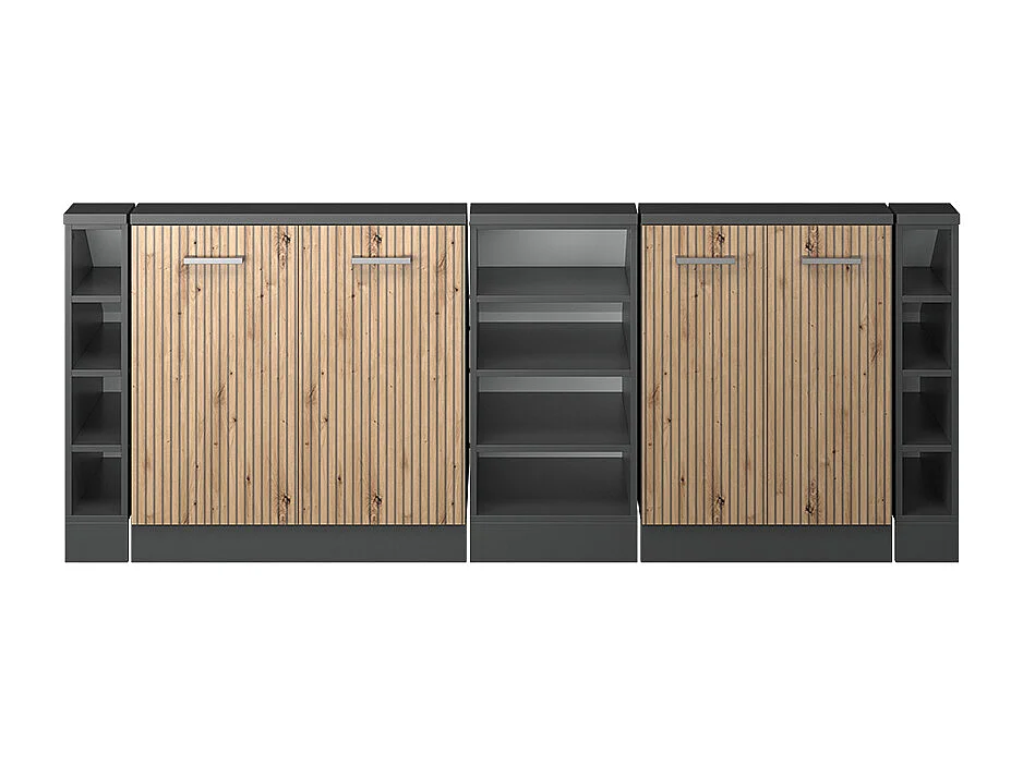 Mobile cucina sottotetto rovere artigianale 215x46x81.6 r-line