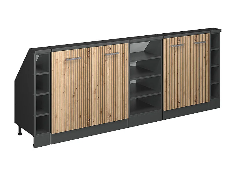 Köksskåp för sluttande tak hantverks ek 210x46x81.6 r-line