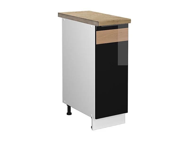 Armario de farmacia roble negro alto brillo 30x60x82 fame-line