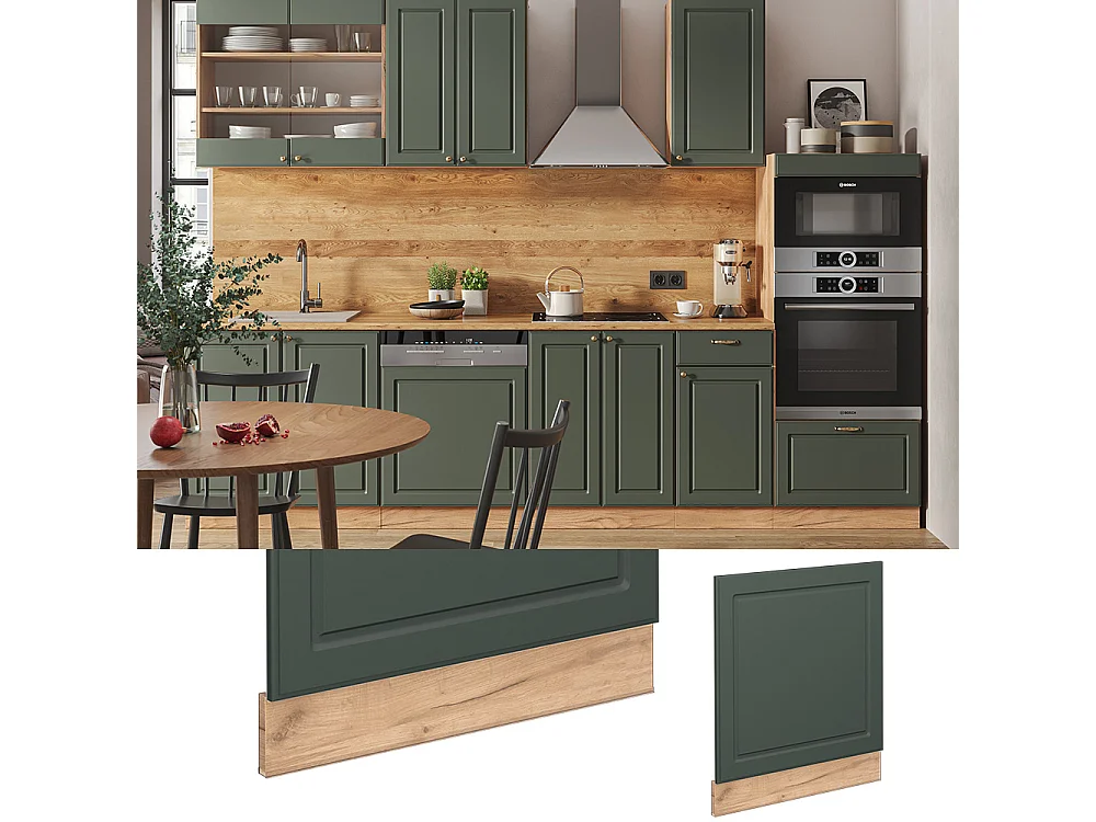 Panel frontal verde dorado casa de campo 60x1.6x67.4 fame-line