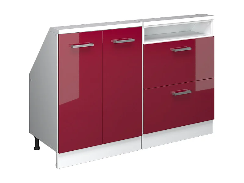 Mobile cucina sottotetto rosso lucido/bianco 120x46x81.6 r-line