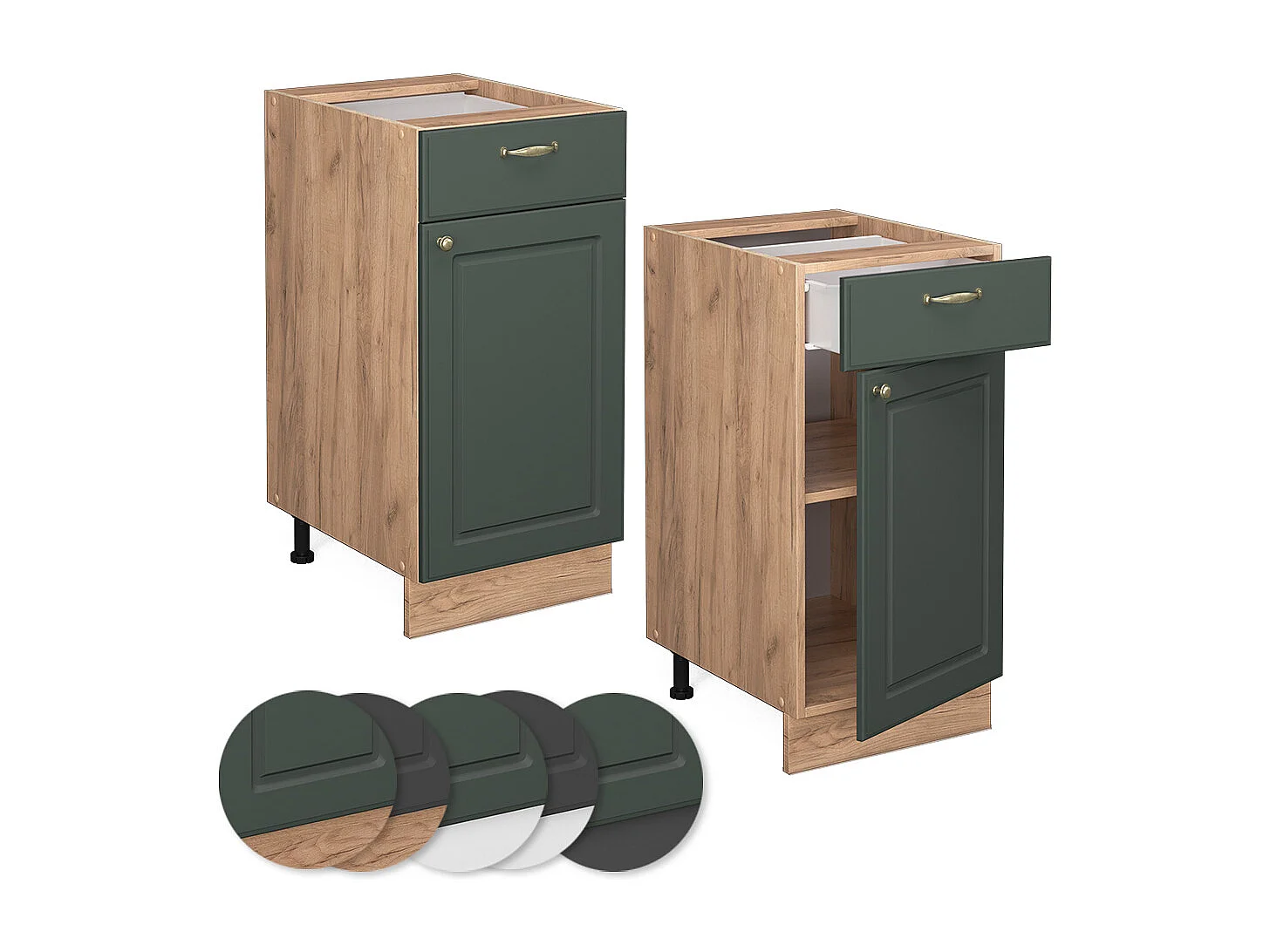 Meuble cuisine vert or campagne 40x51.6x82 fame-line