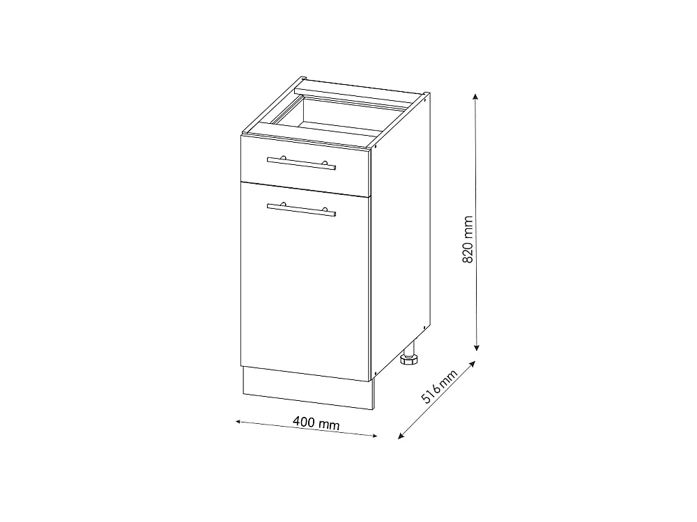 Meuble cuisine vert or campagne 40x51.6x82 fame-line