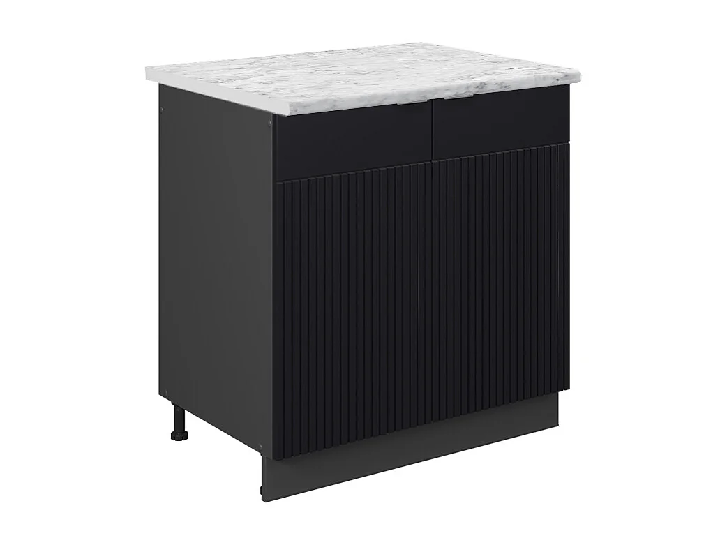 Meuble bas sous-évier noir rayé 80x60x82 fame-line