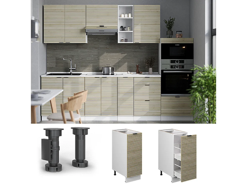 Apothekerschrank eiche paneel 30x60x82 fame-line