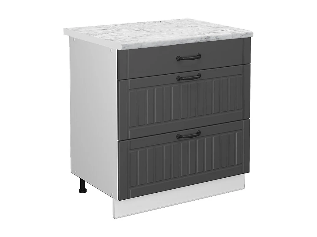 Mueble bajo de cocina antracita casa de campo 80x60x82 fame-line