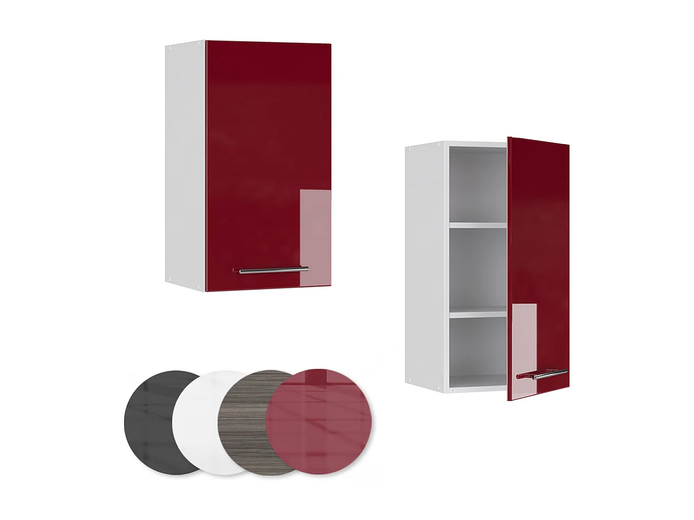 Armario colgante rojo burdeos alto brillo 40x34.1x72 fame-line