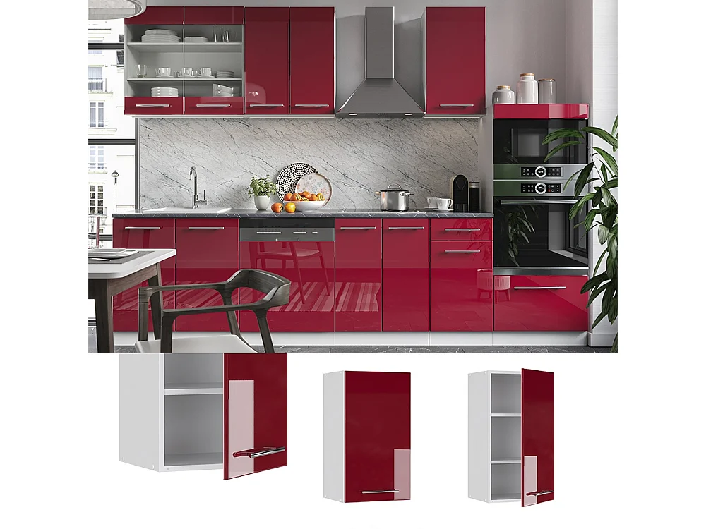Wall cabinet bordeaux high gloss 40x34.1x72 fame-line