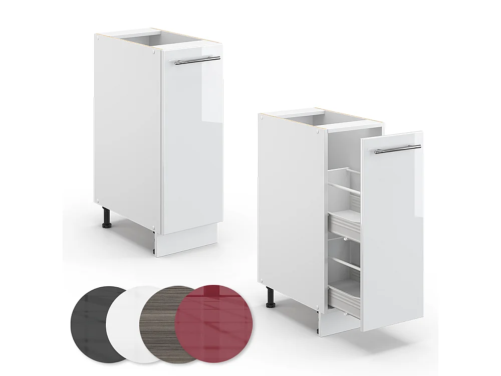 Meuble de cuisine blanc haute brillance 30x51.6x82 fame-line