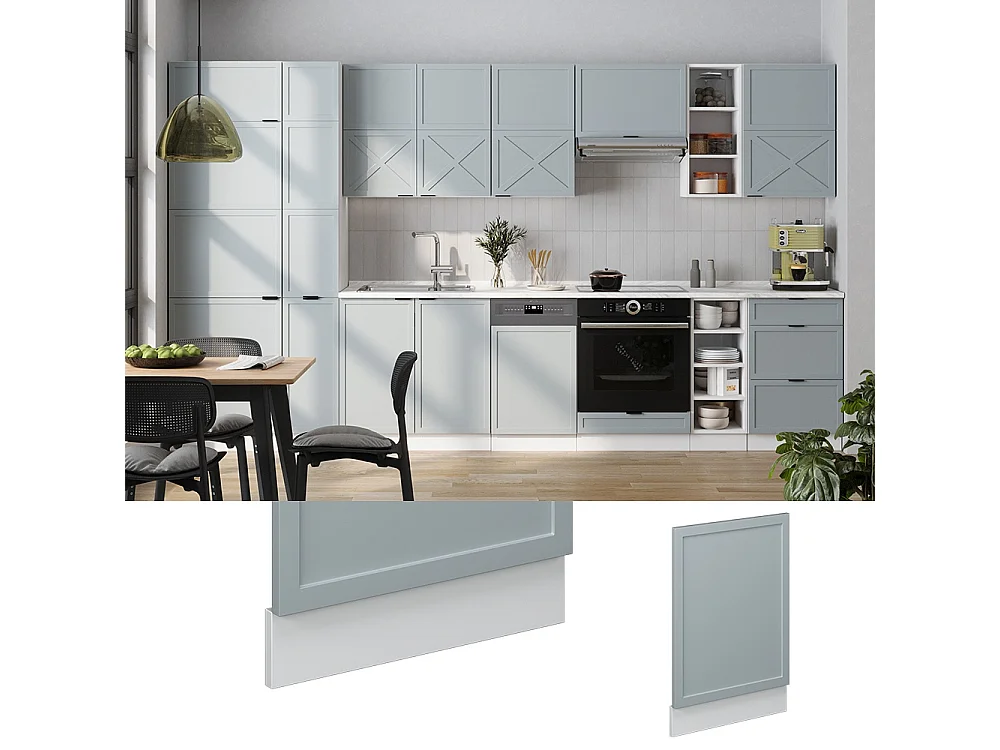 Façade bleu clair-gris 45x1.6x67.4 fame-line