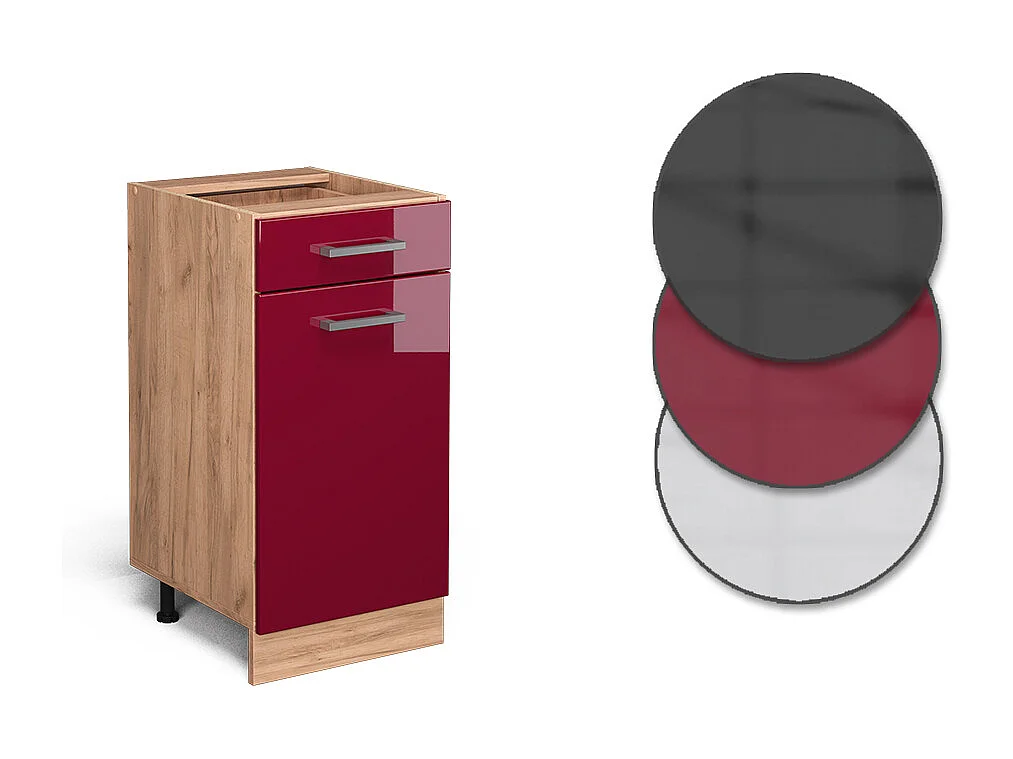 Meuble cuisine rouge brillant 40x60x81.6 r-line