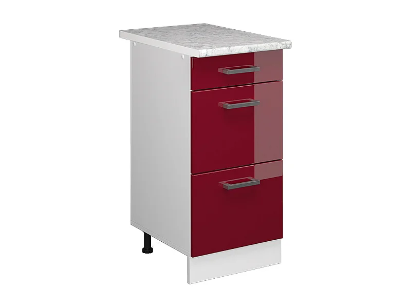 Mueble bajo de cocina rojo de alto brillo 40x60x81.6 r-line
