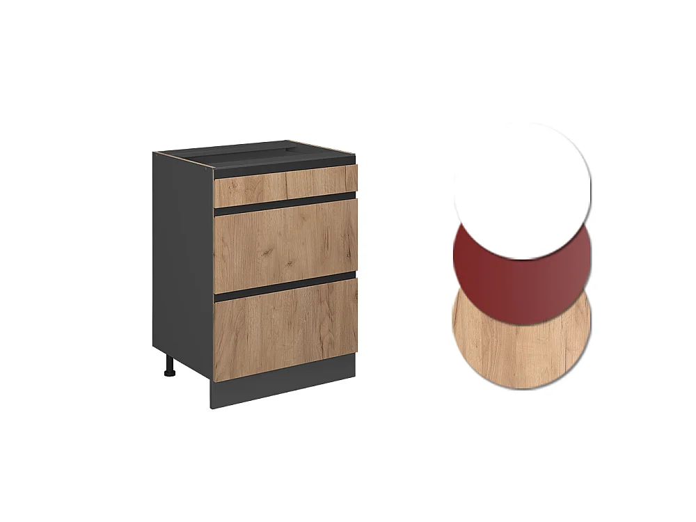 Meuble cuisine chêne de force doré 60x60x81.6 r-line