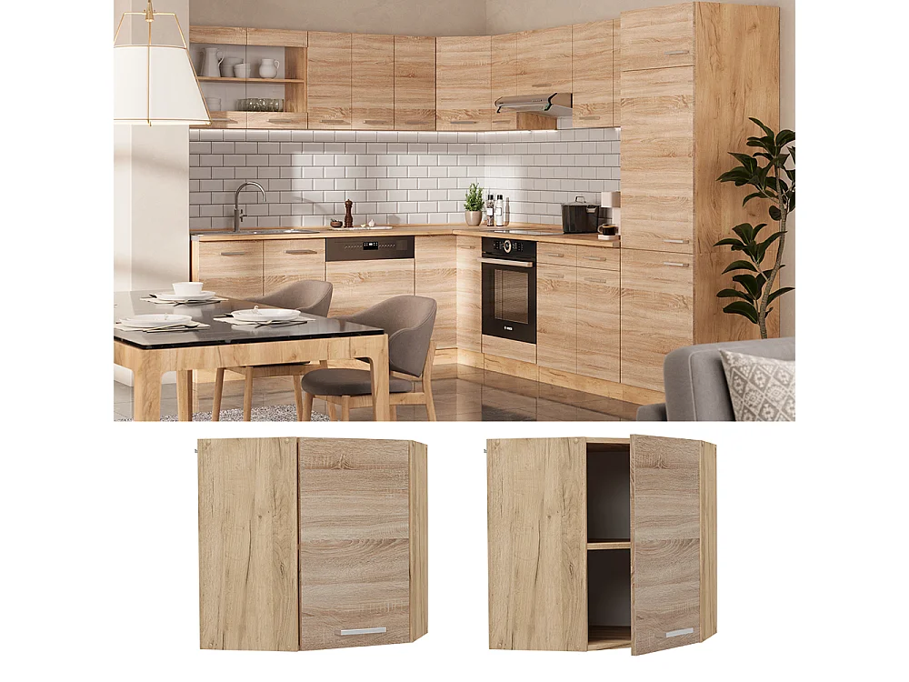 Armario colgante de esquina sonoma 57x34.1x60 r-line