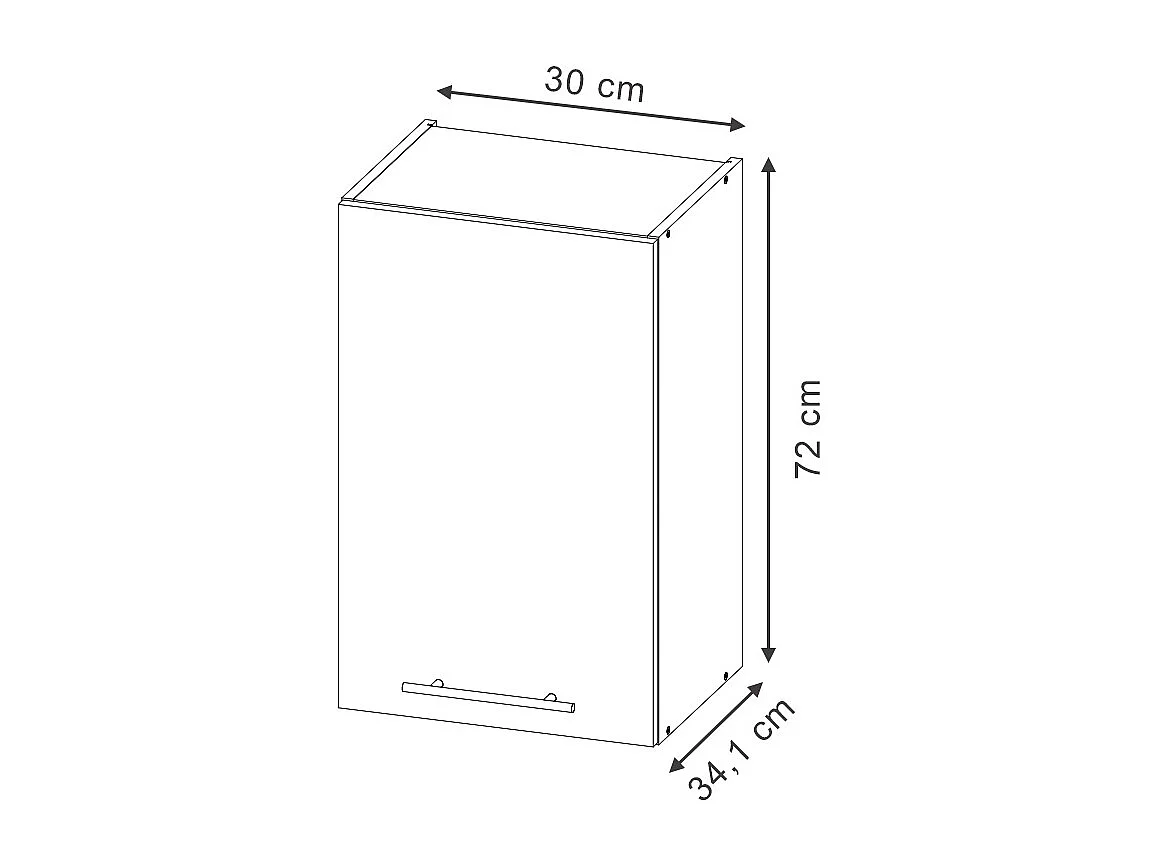 Hangkast licht blauw-grijs 30x34.1x72 fame-line
