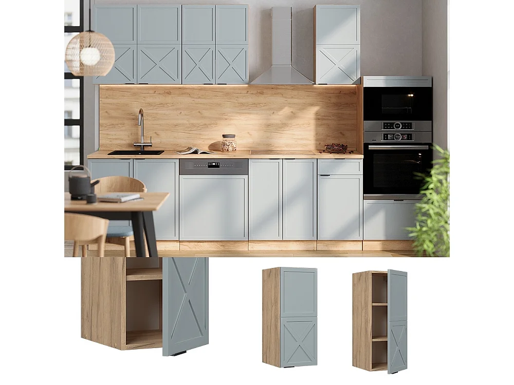 Wall cabinet light blue-grey 30x34.1x72 fame-line