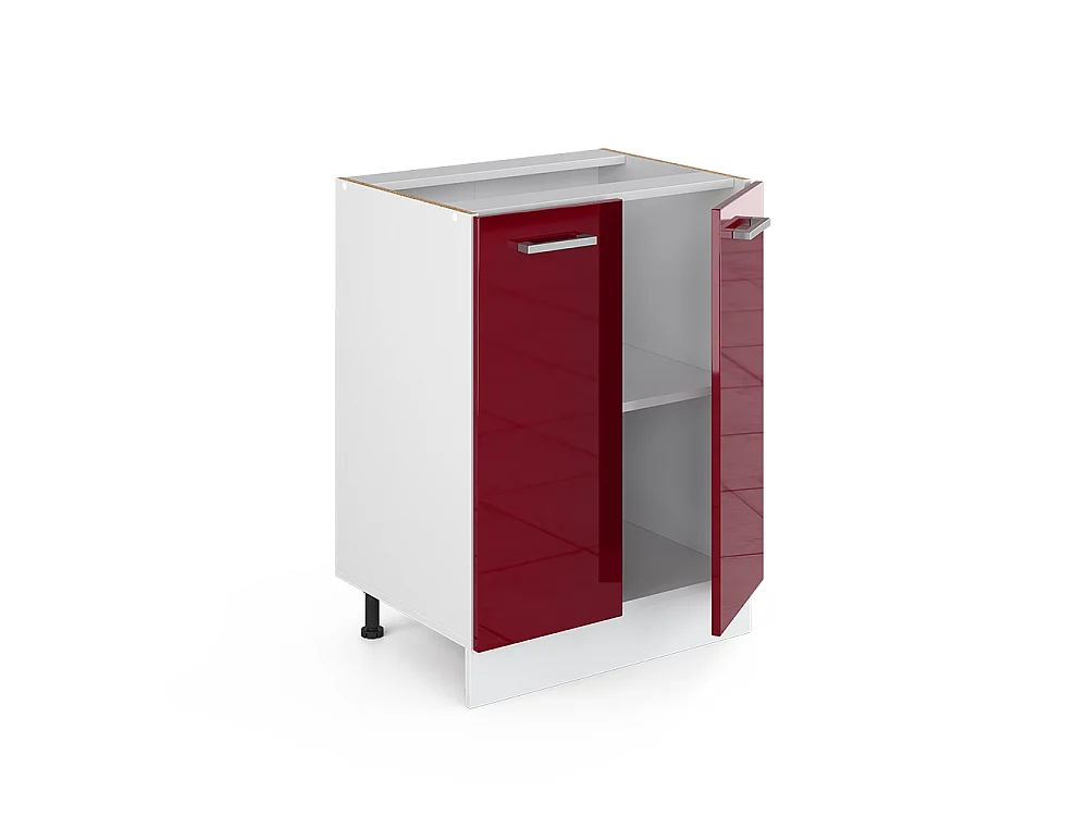 Mueble bajo de cocina rojo de alto brillo 60x60x81.6 r-line
