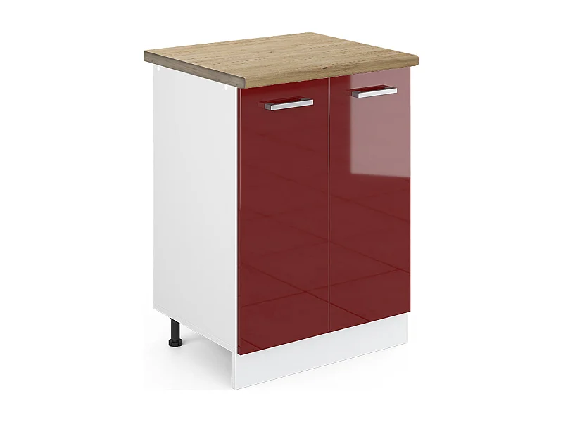 Szafki kuchenne czerwony połysk 60x60x81.6 r-line