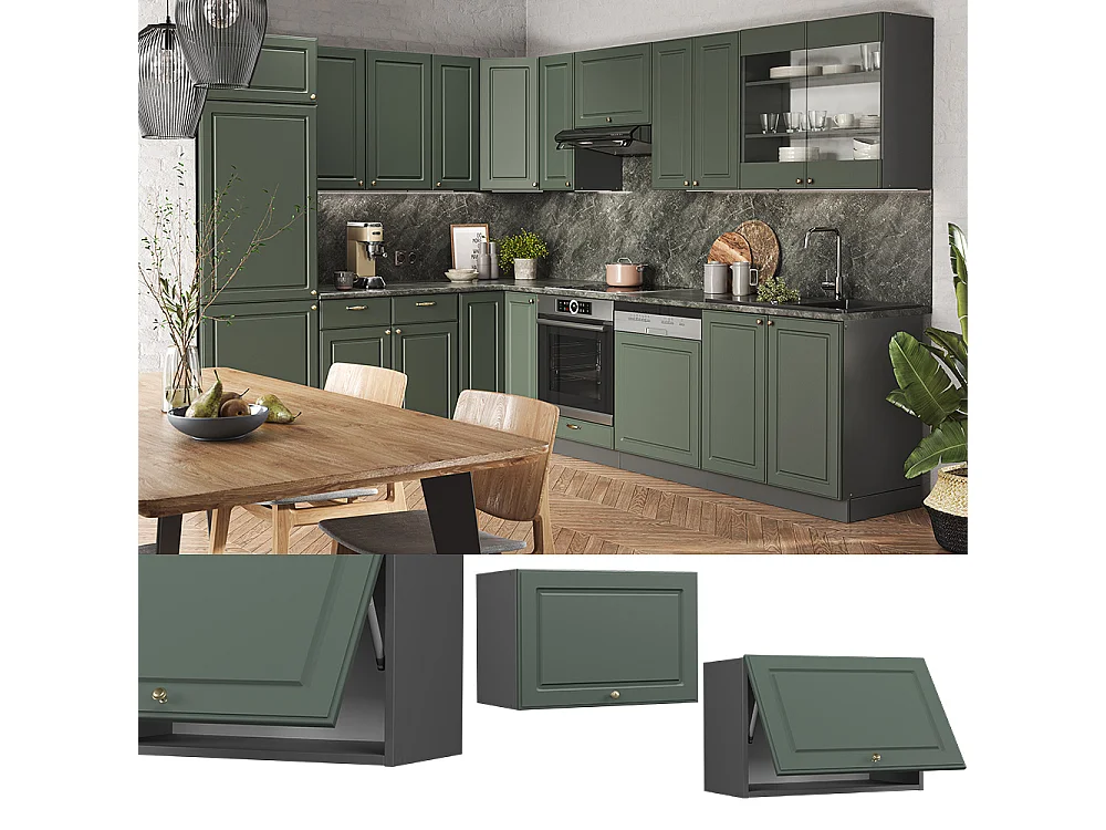 Pensile da cucina verde-oro country house 60x34.1x40 fame-line