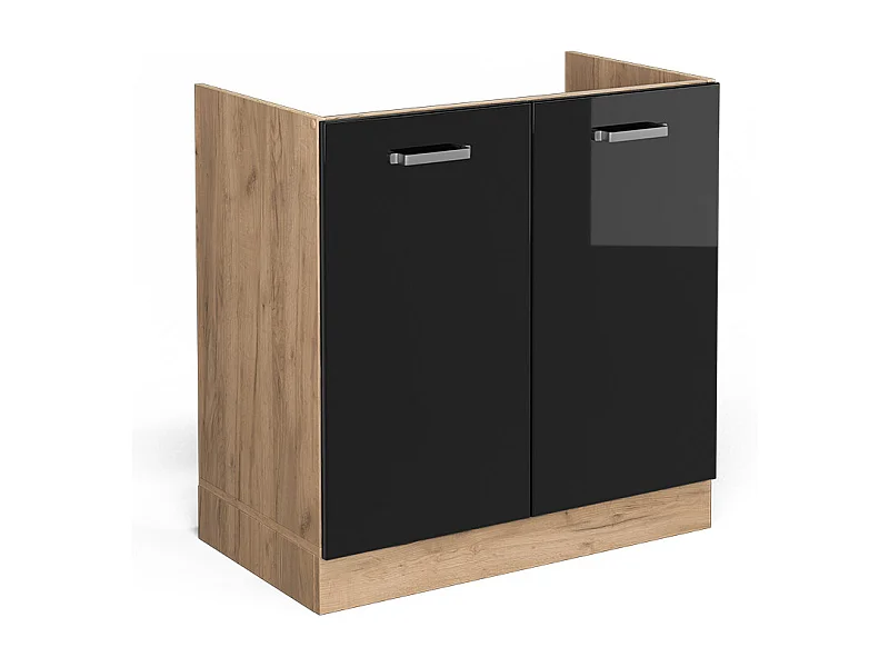 Szafka pod zlew czarny wysoki połysk 80x46x81.6 r-line