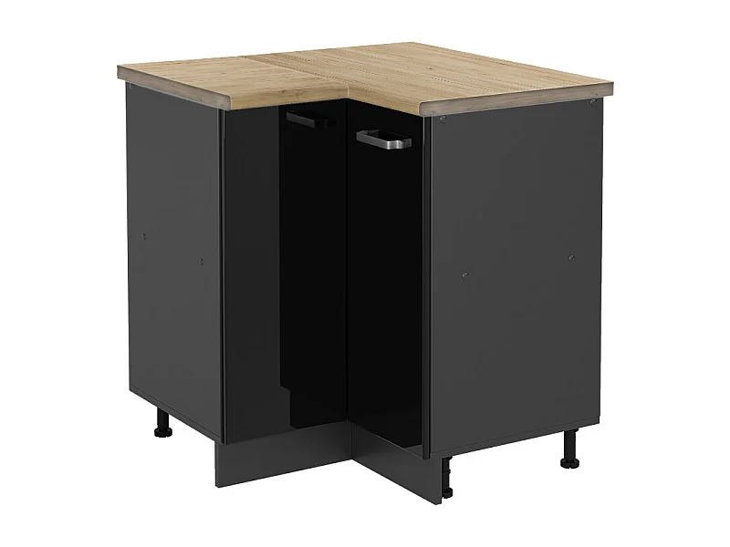 Mobile ad angolo cucina nero lucido 75.6x60x81.6 r-line