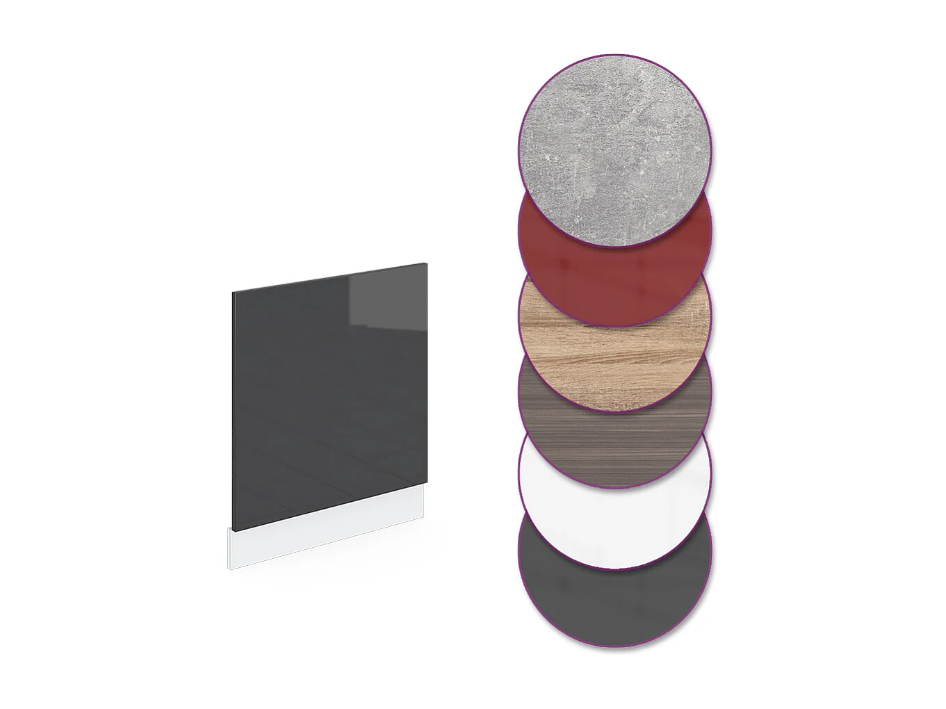 Frontblende anthrazit hochglanz 60x1.6x57.2 r-line